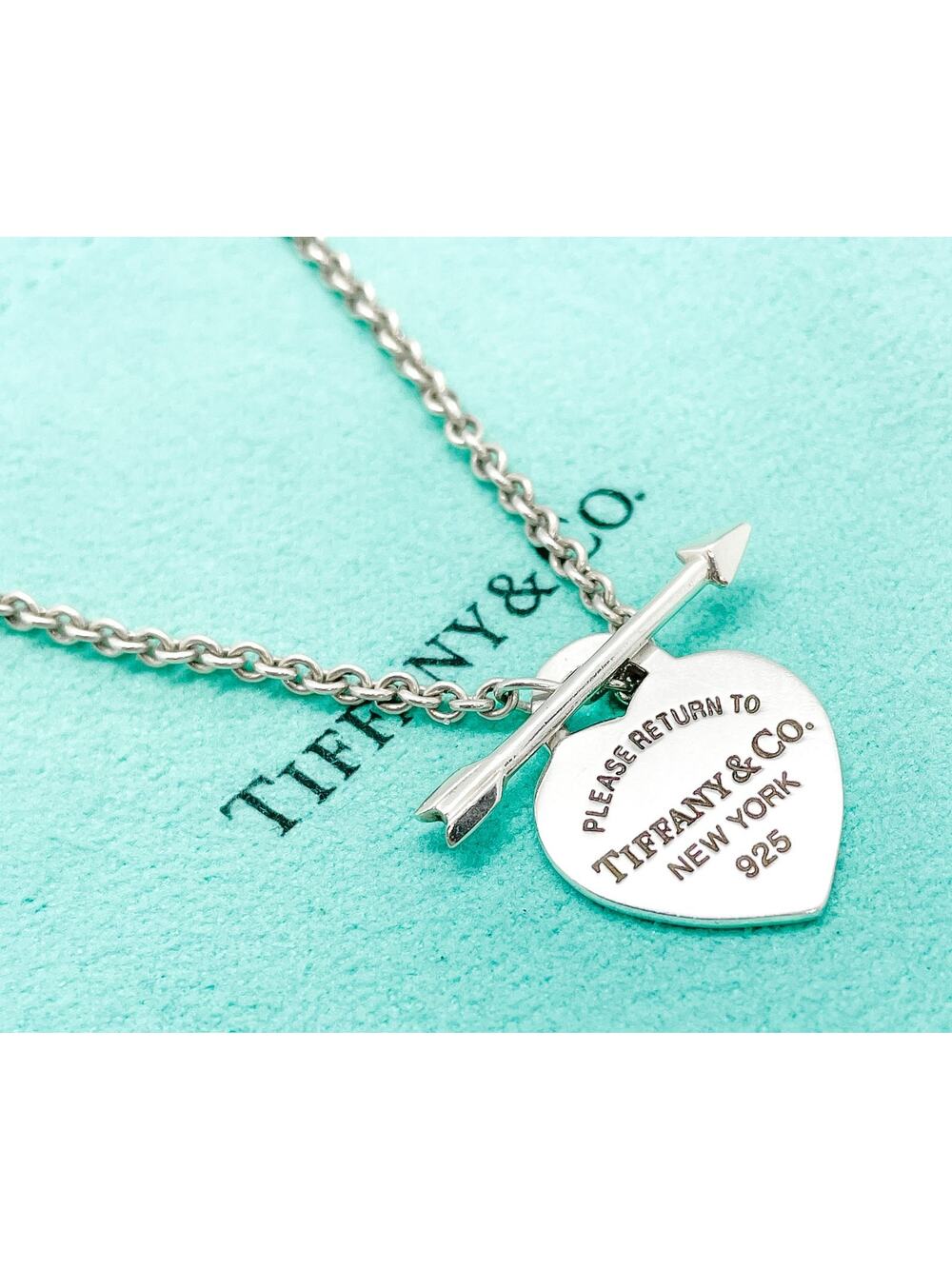 Tiffany & Co. Return to Tiffany Lovestruck Heart Arrow Pendant Necklace 18"